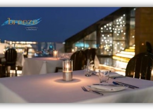 今話題の『Pink Bar(ピンクバー)by lebua』のご予約もOK！天空の美食体験『Breeze(ブリーズ)by lebua』で味わう3コースディナー＜ミールクーポン＞